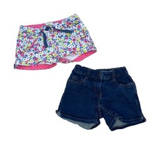 Mini Boden, Hanna Andersson Shorts Bundle Lot of 2 Girls Size 6-7 Floral Denim