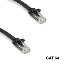 KNTK Black 2ft Cat6a UTP Patch Cable 24AWG Panel Router Ethernet RJ45 Network