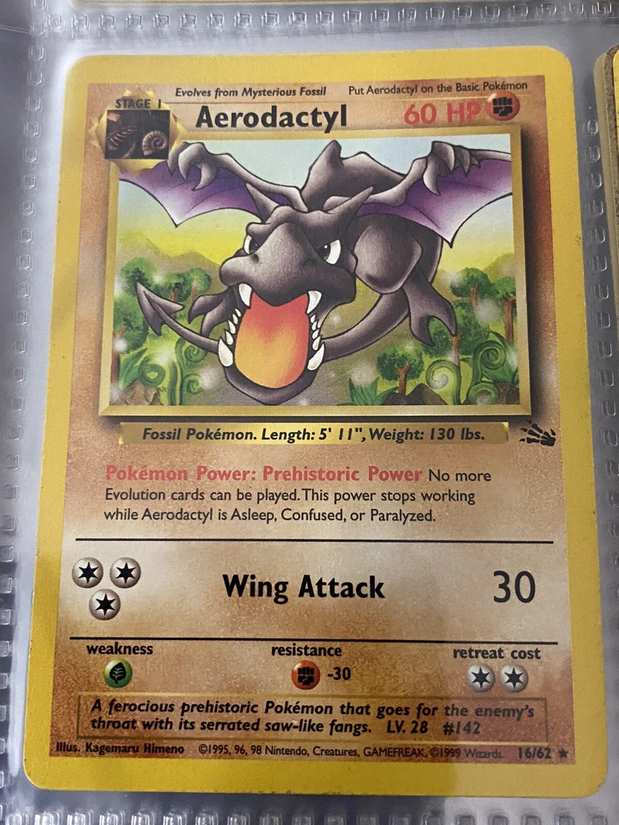 Pokemon Fossil Rare Card - Aerodactyl 16/62