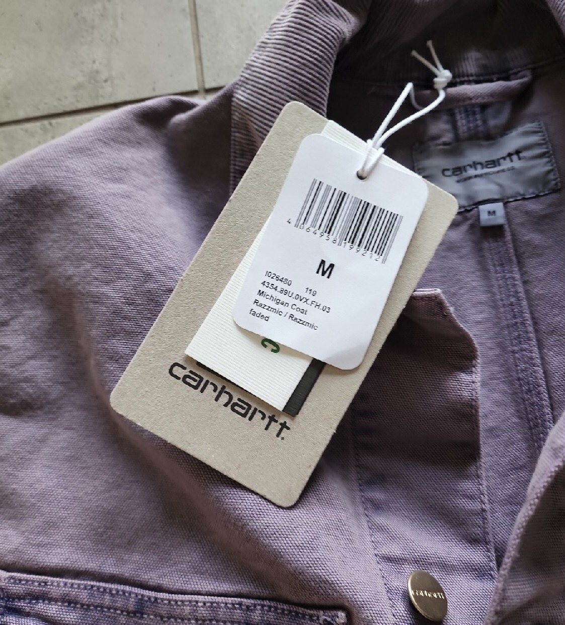 Rare Carhartt Michigan Chore Coat Jacket Purple Razzmic M image 8