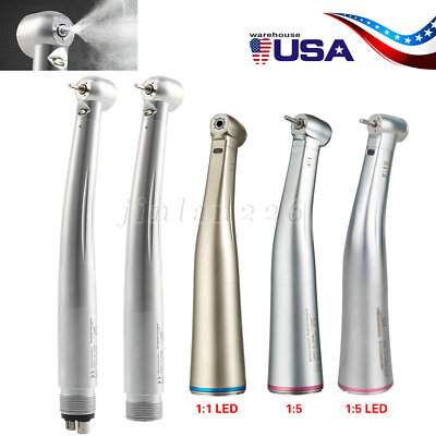 F/ NSK Dental LED High Speed Handpiece/1:5 1:1 Fiber Optic Electric Contra Angle