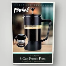 Parini 8 Cup FRENCH PRESS Plunger Coffee Tea Borosilicate Glass Stainless Steel!