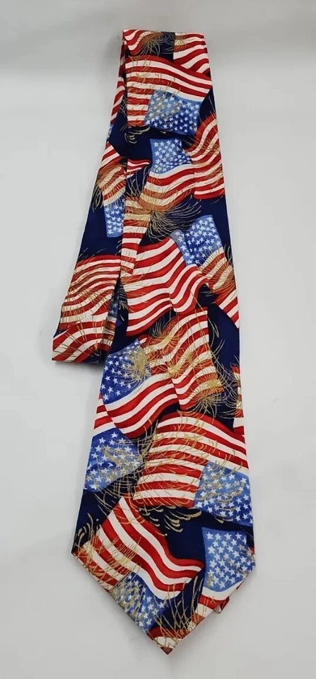 Corbata Bandera Banderas de Estados Unidos Estrellas y Rayas Patriótica Cuello Corbata Foto 2 de 3