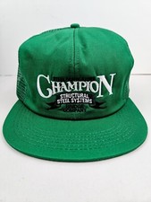 Vintage K Products USA MADE Champion Bridge Steel Co Trucker Hat Snapback Cap