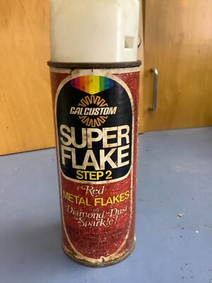 Vintage Cal Custom Super flake  red step 2   Enamel Spray Paint Paper Label 
