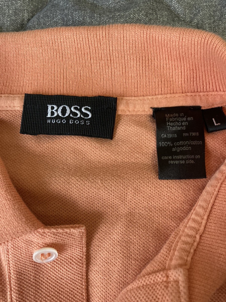 ストレッチ Hugo Boss Men's Orange Short Sleeve Polo Shirt Size Large | eBay