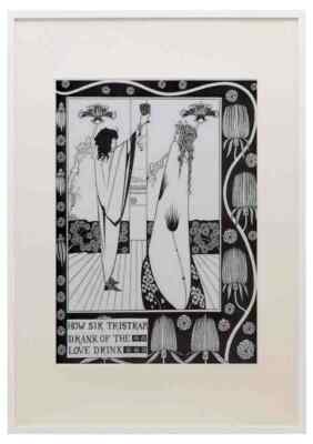 Aubrey Beardsley How Sir Tristram Drank Of The Love Drink A3 A4 Framed Print Pi