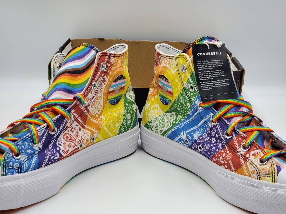 Converse Chuck Taylor Platform Hi Sneakers Pride Unisex Womens Mens 