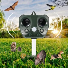 Outdoor Solar Ultrasonic Power Pest Animal Repeller Repellent Garden Cat Dog Fox