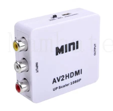 Mini Composite CVBS 3RCA AV to HDMI Video Converter Adapter 720p 1080p Upscaler