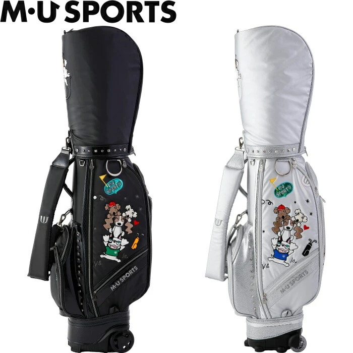 MU Sports Golf Shiny Material Cart Bag with Wheels 9in