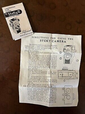 Steky Model II 16mm Pocket Size Camera: camera, leather case Steky Model II 16mm Pocket Size Camera: camera, leather case