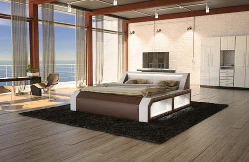 Hotelbett Design Boxspringbett Ehebett mit LED Beleuchtung Komplettbett MATERA - Bild 4 von 11