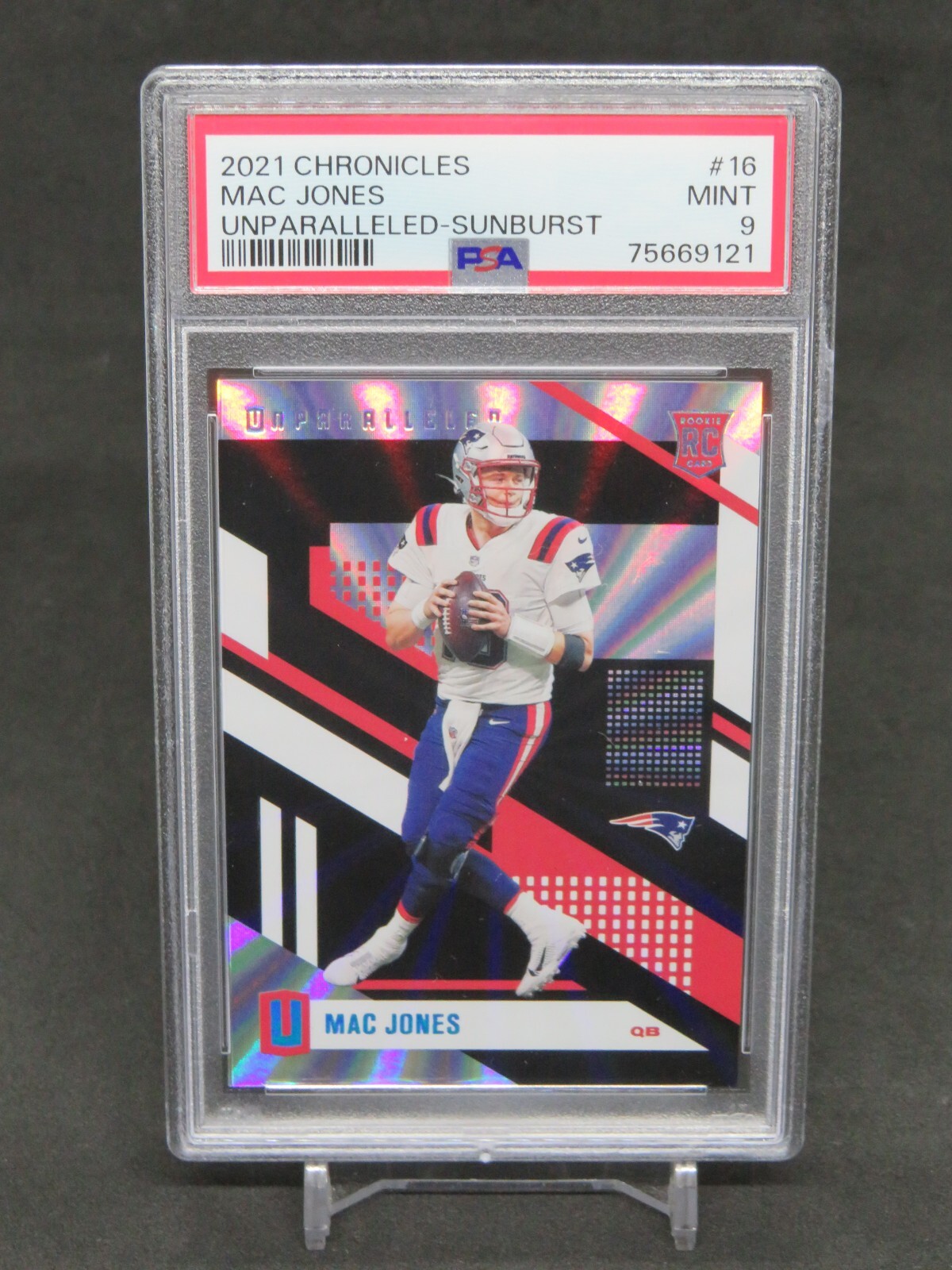 Mac Jones Panini Chronicles Unparalleled #16 Sunburst