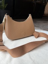 Tory Burch Thea Convertible Leather Crossbody Bag In Tiramisu Brown 162899