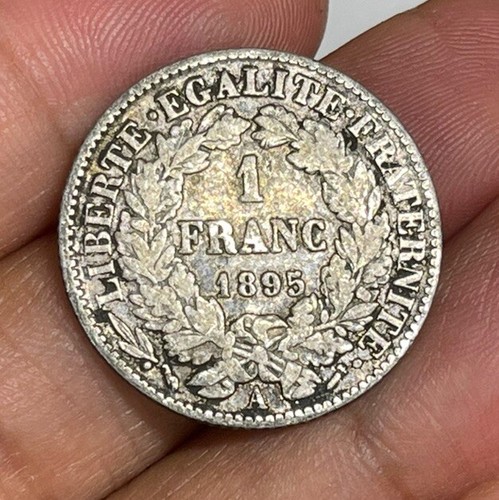 1895 France One Franc Silver Coin Great Condition