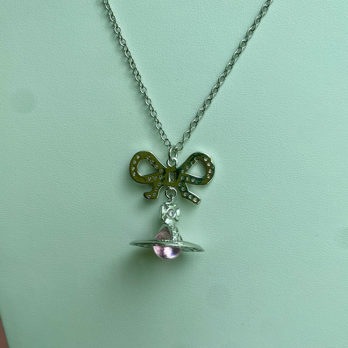 Vivienne Westwood★Octavie Pendant Necklace ネックレス Octavie Choker in PLATINUM-PINK-PINK-CZ | Vivienne Westwood®