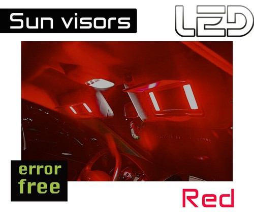 Pour CITROEN C5 4 Ampoules LED ROUGE éclairage Miroirs courtoisie Pare-soleils - 第 1/1 張圖片