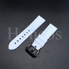 22 24 26MM White Rubber Diver Sport Band Strap Black Buckle Fits for Panerai PAM