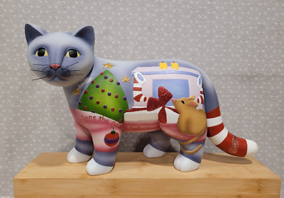 Kate Holmes 'Twas the Night Before Christmas Cat Festive Holiday Figurine 13''