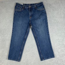 John B. Stetson 1120 Slim Straight Jeans Mens Actual 35 x 26 Blue Denim Mid Rise
