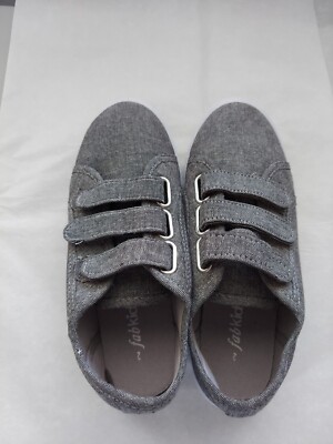 FabKids Youth Unisex Kids  Shoes Size US 2 Gray  3 Velco  Straps