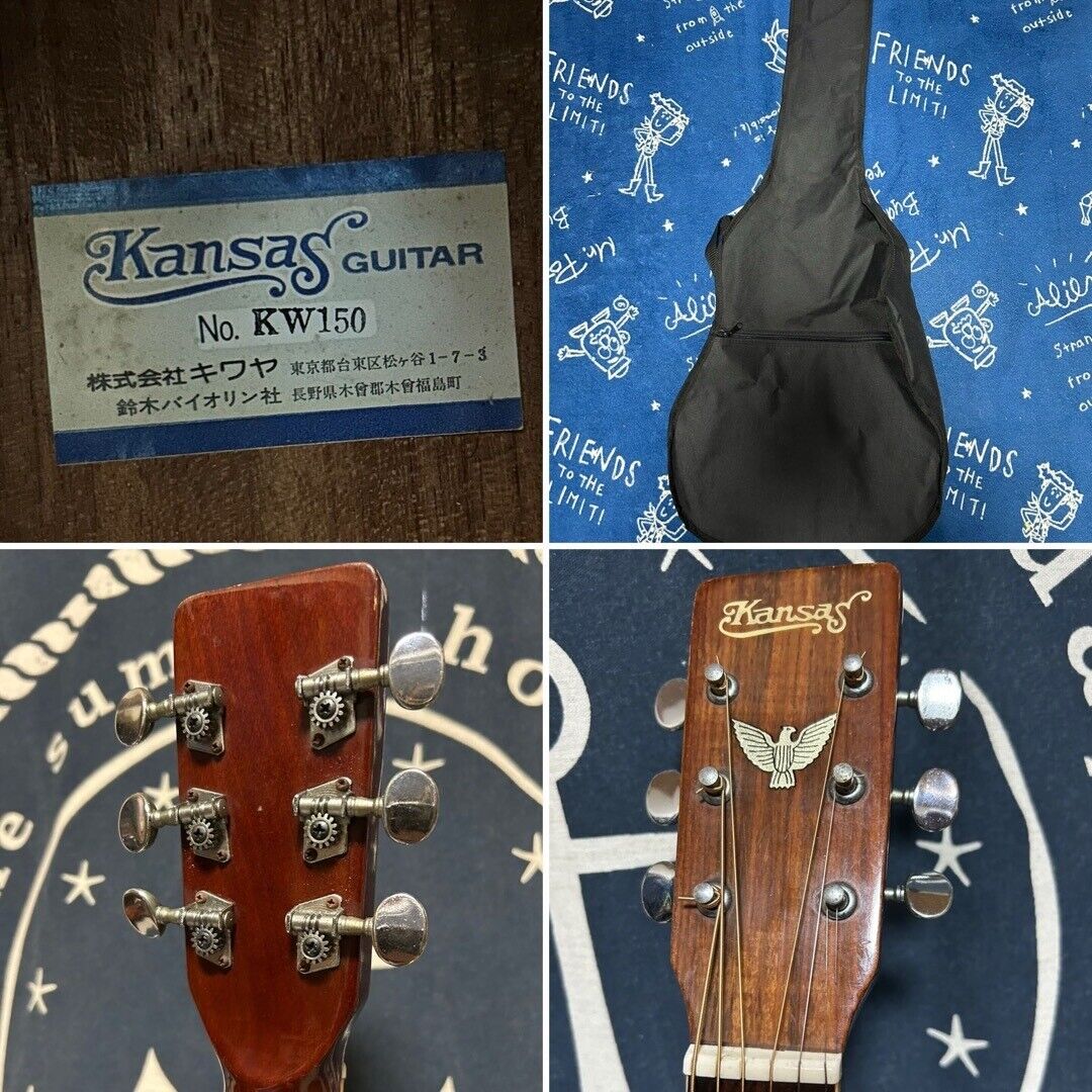 Acoustic Guitar Kansas KW150 70s Japan Vintage Natural with Acoustic Guitar Kansas KW150 70s Japan Vintage Natural with