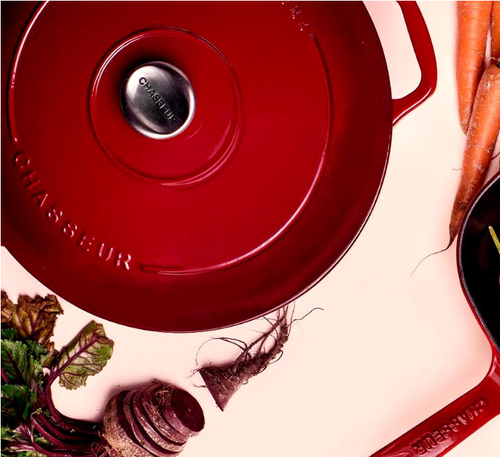 100% Genuine! CHASSEUR Cast Iron Round Casserole 30 cm 2.5 L Bordeaux! RRP $619! - Picture 3 of 7
