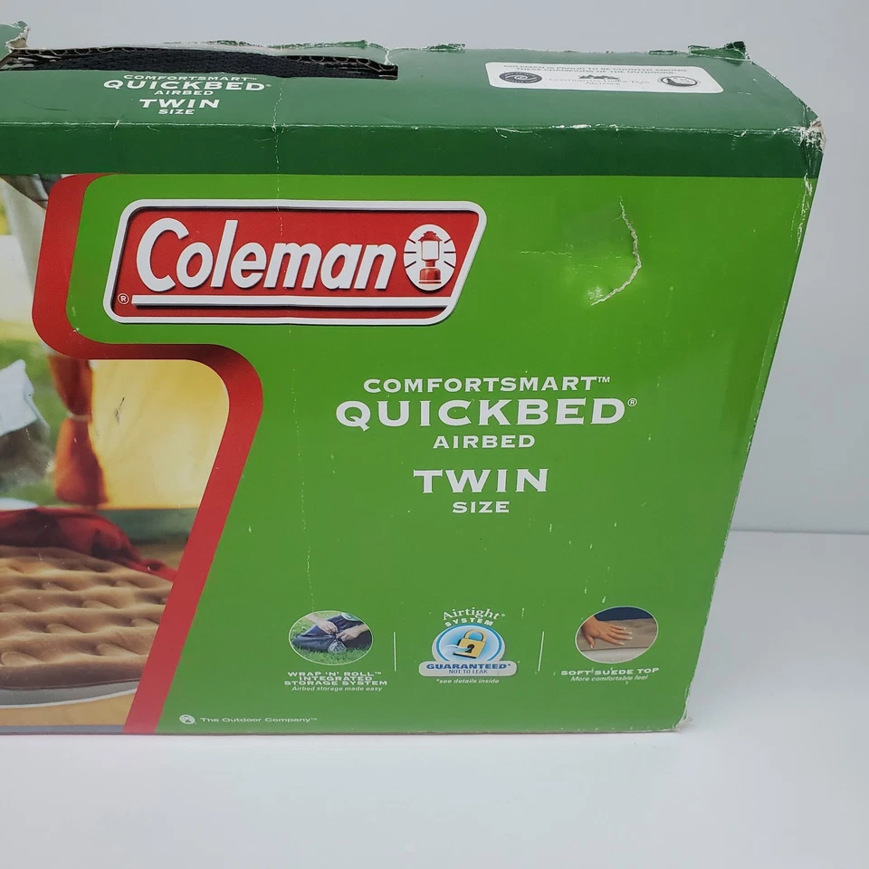 Colchón de aire Coleman Twin Comfortsmart Quickbed Wrap N Roll almacenamiento gamuza superior Foto 3 de 4