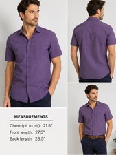 HUGO Hugo Boss Slim Line Purple Micro Check Button Up Shirt Men s XL