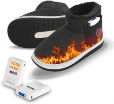 Heated Slippers Women with 2 Pack 5500Mah Power Bank, 3 Heating Level for Foot W