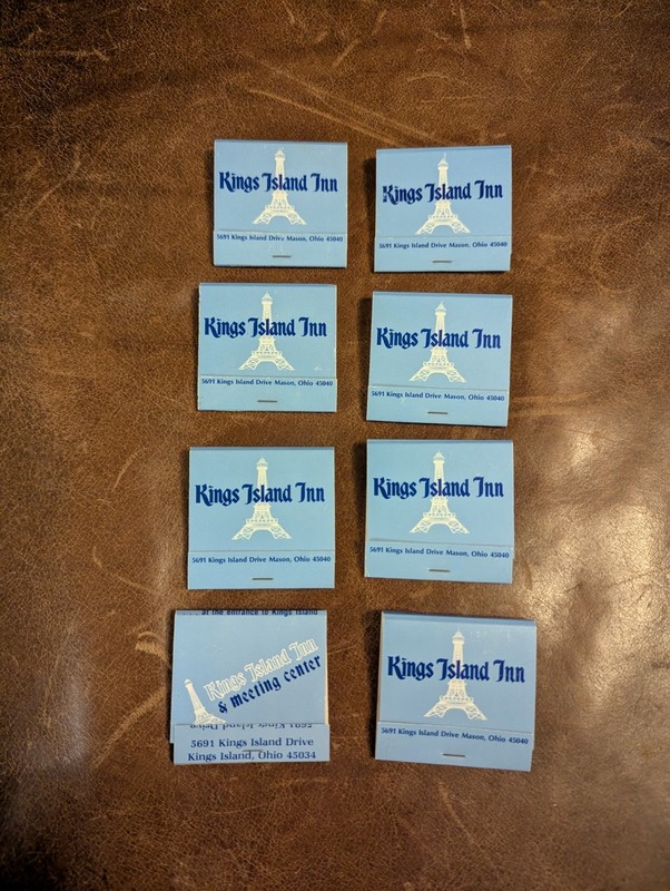 Kings Island Inn Matchbooks Lot of 8 Mason OH Vintage Hotel Memorabilia