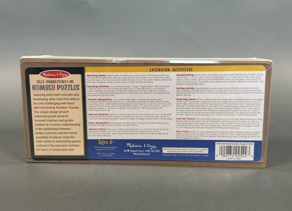 Melissa & Doug Self-Correcting Wooden Number Puzzles With Storage Box (40 pcs) - Image 3 of 4