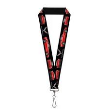 Buckle Down Lanyard-1.0" Logo/c7 Blueprints Black/red One Size Multicolor