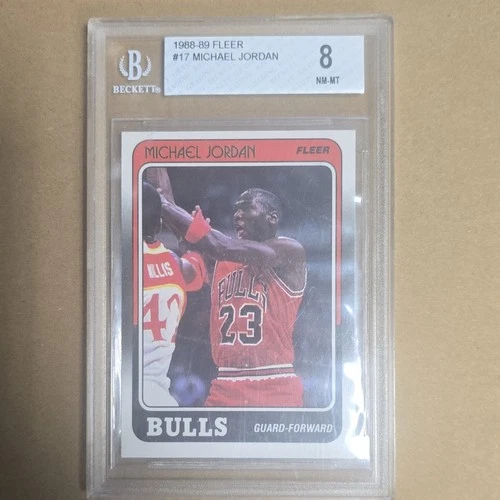 Fleer 1988-89 Michael Jordan #17 Chicago Bulls BGS 8 Graded Trading Card