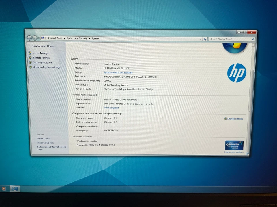 HP Elitedesk 800 G1 Mini (i5-4590T / 16GB RAM / 500GB HDD / Windows 7 / PWR) Foto 4 de 4