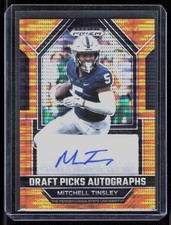 2023 Panini Prizm Draft Picks Mitchell Tinsley Autographs Orange Pulsar #/49
