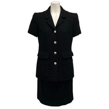 CHANEL P01450 Black Outer fabric Wool, nylon Women's Skirt Suit