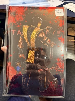 FAME MORTAL KOMBAT SIGNED JONATHAN URIBE VIRGIN 2025 LTD #45/75 EMBOSSED FOIL
