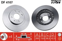 2X Bremsscheibe TRW DF4107 FüR Lada 112 Priora 110 1118 111 1117 1119 Kalina 2