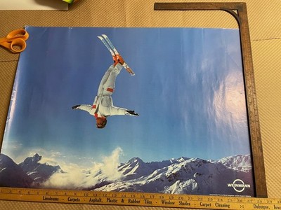 Vintage ski poster Thomas Uberall K2 1980 Olympian ski jump Weinmann Hintertux