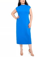 Vince Camuto Mock-Neck Cap Sleeve Dress - Plus Size 2X