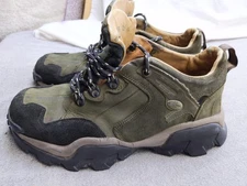 Woodland Active Hiking Shoes Mens Size 9 41 Green Suede Leather Trail Outdoor