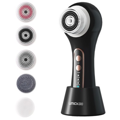 Electric Facial Cleansing Brush, 2-Way Rotating Face Scrubber for Daily & Dee...