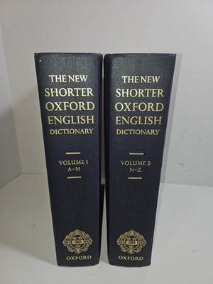 NEW Calfskin Leather Shorter Oxford English Dictionary 2 Volume Set 1993