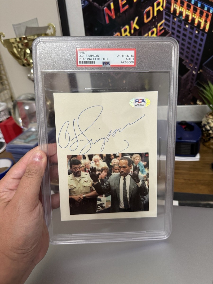 OJ Simpson Signed 5x6 Glove Doesn't Fit You Must Acquit Print PSA
