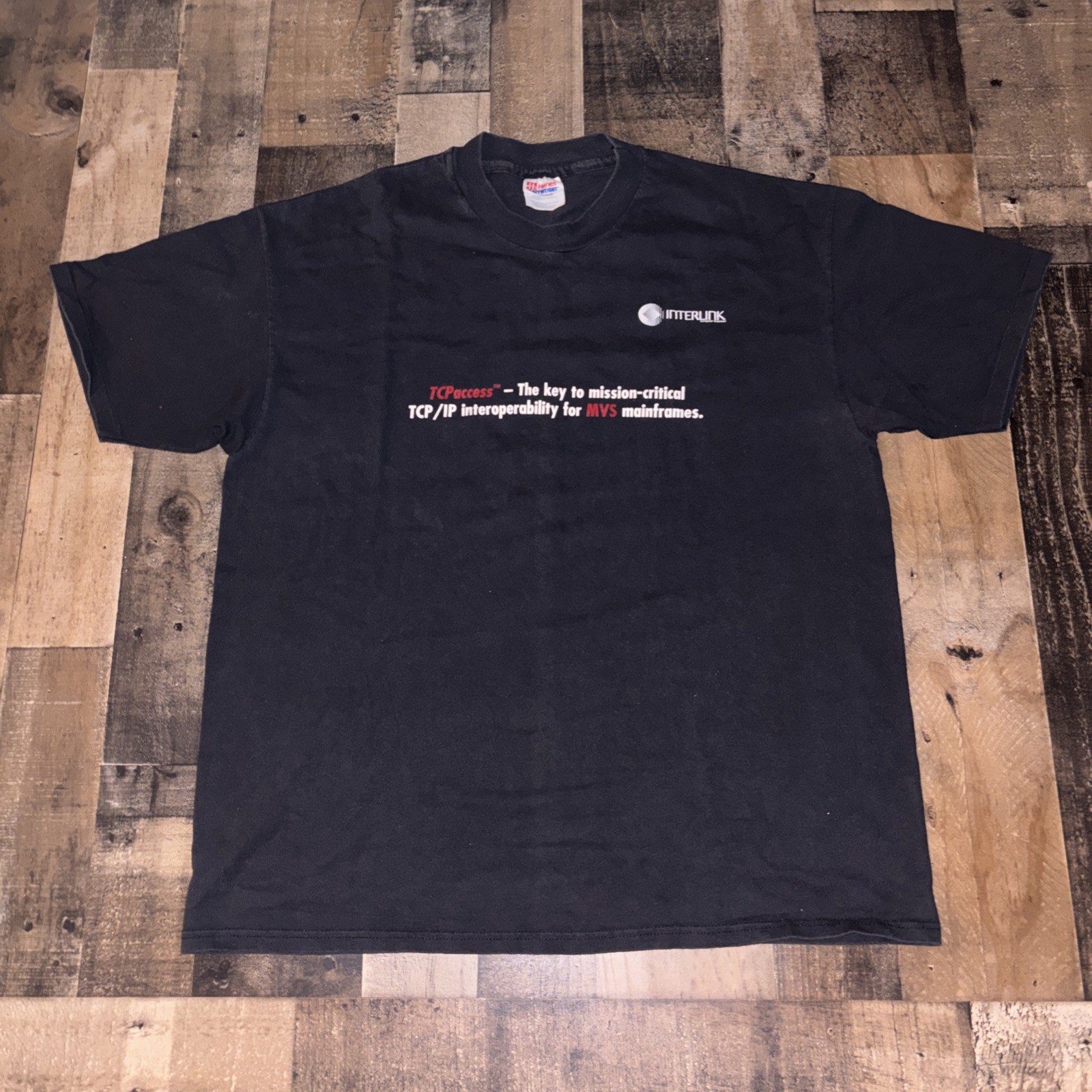 Vtg Y2k Tech Interlink Computer Science Mens T-Sh… - image 1