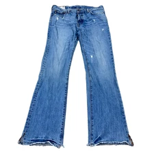 Abercrombie & Fitch Baxter Jeans Men 34x34 Slim Boot Cut Distressed VTG Y2K Rips