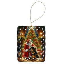 Tibetan Mastiff Santa Claus Christmas Tree Porcelain Ornament DAC4161CO2