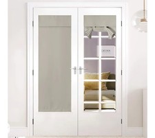 Nicetown French door curtain dark privacy front/back 26x64 -1 panel light linen